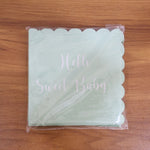 Pack of 24 Hello Sweet Baby paper napkins perfect for snack and dessert tables