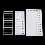 Child using the chore note board to track their daily responsibilities.