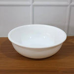 Multi-purpose deep round plastic serving bowl in white for kitchen use