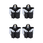 Variety of cleaning and garden tools neatly organized on multiple wall mount holders.