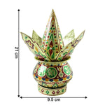 Decorative pooja kalash set arranged in festive pooja room