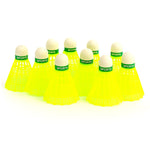 Konex plastic shuttlecocks with neon yellow wings ready for fast play