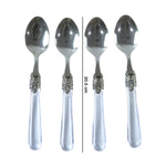 Food-grade stainless steel dessert spoons with stylish transparent handles