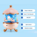 Bunny-themed LED night light with 360-degree rotating star projector