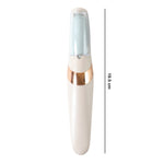 Top view of the sleek Flewless Pedi electronic foot file, ready for use.