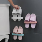 Damage-free installation of the Bathora multi-purpose hanging rack in a clean shower area.
