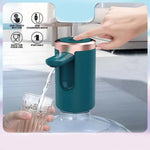 Infographic highlighting the key features and benefits of the USB rechargeable water dispenser.