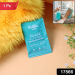 Pollic Kadam glass cleaner sachet being dissolved in water for cleaning solution