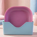 Colorful plastic multi-section snack serving plates for events