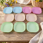 Compact plastic snack serving tray with divided sections