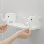 Easy no-punch installation of the elephant wall shelf for a clean look.