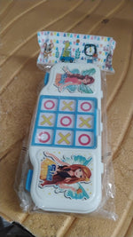 Colorful multipurpose kids stationery box with Tic Tac Toe game