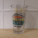Everyday use of printed vintage trivia glass for drinks