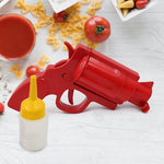 Red ketchup dispenser gun bottle for kitchen sauces