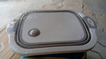 Top-down view of the collapsible cutting board and dish tub combo.