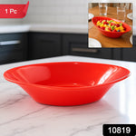 Deep oval Plastic Marin serving bowl in glossy red finish