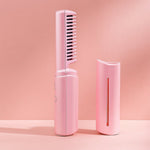 White rechargeable mini hair straightener with ceramic plates