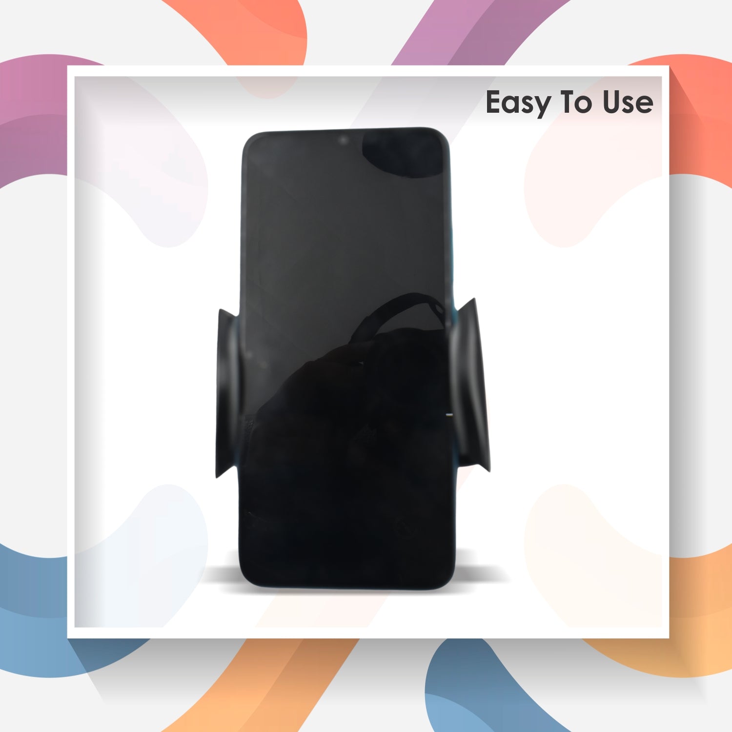A mobile phone positioned stably in the PHOBIA Car Vent Mobile Holder.