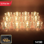 Close-up of smokeless LED tealight candles with crystal design