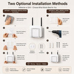 White WiFi router stand shelf securely holding set top box