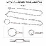 Stainless steel dog chain leash measuring 67 inches in size