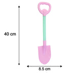 Size guide for children's sand play tools in plastic material