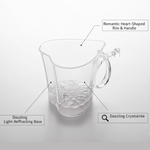 Top-down view of the LED Glass Cup, highlighting its heart design and liquid activation.