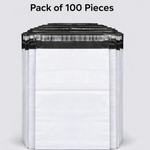 Stack of multiple 09x12 tamper proof courier bags ready for use.