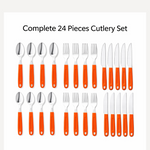 Close-up of the stainless steel dinner fork from the 24 Pcs cutlery set.