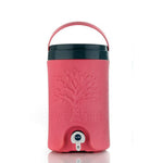 Vibrant insulated water jug with sturdy handle and convenient bottom tap.