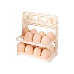 Foldable egg tray filled with fresh eggs, demonstrating its capacity and protection.