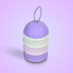 Close-up of the purple 3-layer baby food storage box, highlighting its secure lid.