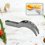 Clean and ready-to-use stainless steel fruit slicer.