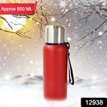 Ergonomic design of the 600ml stainless steel water bottle, perfect for gripping.