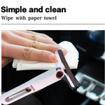 Close-up of the flexible, streak-free silicone blade on the versatile glass cleaner.