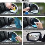 Packaged anti-fog anti-scratch rearview mirror film for vehicle mirrors