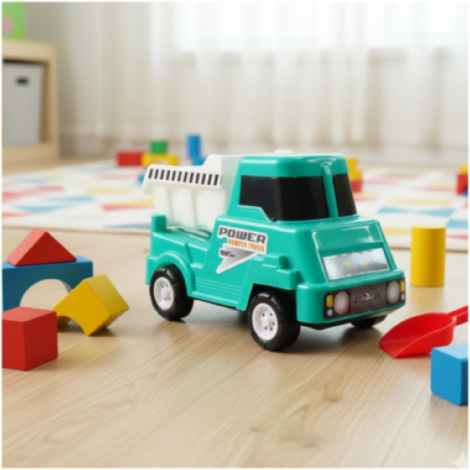 Child's dump truck vehicle toy designed for creative role-play