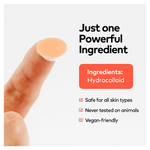A GlowForm pimple patch applied on skin, visibly working to heal a spot.