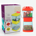 Multi-purpose vegetable chopper demonstrating its efficient rotating blade system.