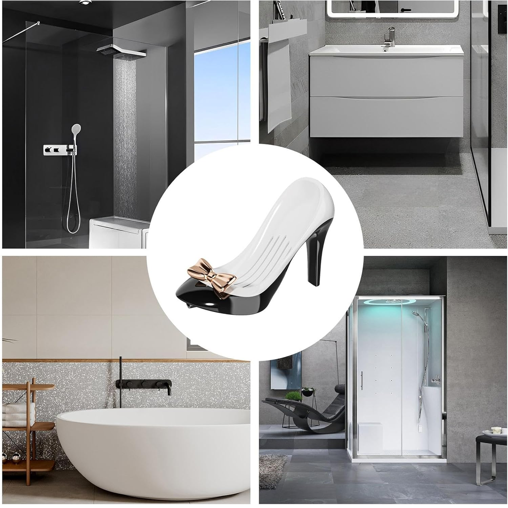 Close-up view of suction cup securely attached to High Heels Soap Box