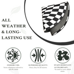 Black and white checkered 3D space rug with non-slip backing