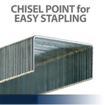 Close-up view of galvanized steel No.10 staples for office staplers