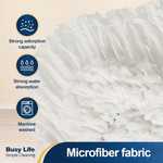 Flat Mop being used on a tiled floor, demonstrating its multi-surface cleaning capability.