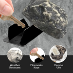 Spare key securely stored within the hidden compartment of the rock key hider.