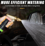 Diagram illustrating the versatile spray patterns and strong water flow of the nozzle.