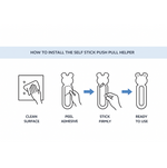 Push pull door safety helper handle for easier grip and access
