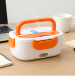 Detailed view of the removable food-grade plastic compartments inside the Electric Tiffin Warmer.