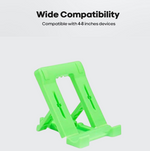 Compact, folded mobile stand showing its portable design.