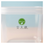 Neatly arranged set of three multicolor airtight food containers.