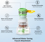 Diagram illustrating the flexible and adjustable design of the faucet sprayer.
